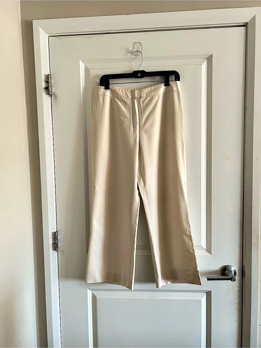Lafayette 148 New York Wide Leg Wool Pants in Cream Size 10